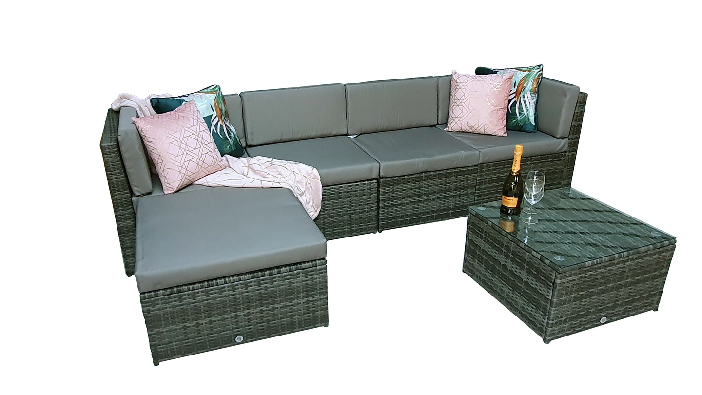 Signature Weave - Outdoor Furniture - Stella - Modular Corner Sofa In Flat Grey Weave